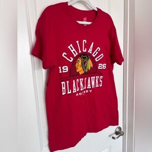 Cotton Chicago Blackhawks Red T-shirt Hanes Nano